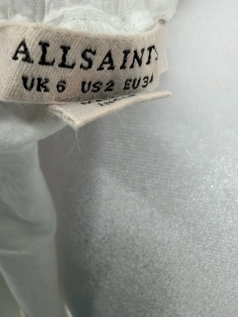 All Saints White Eyelet Lace Long-Sleeve‎ Mini Dress Size 2